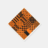 Orangefarbene schwarze gemischte Muster - Designmu Serviette (Ecke)