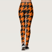Orangefarbene schwarze Hähnchen Leggings (Rückseite)
