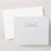 Orangefarbene Schwarze Hochzeit in einer Einladung (Rückseite)