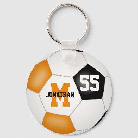 Orangefarbene schwarze Mannschaft Farben Jungs Mäd Schlüsselanhänger (Vorderseite)