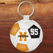 Orangefarbene schwarze Mannschaft Farben Jungs Mäd Schlüsselanhänger (Rückseite)
