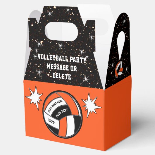 Orangefarbene, schwarze, Personalisierte, Volleyba Geschenkschachtel (Geöffnet)