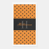 Orangefarbene schwarze Polka-Punkte benutzerdefini Serviette (Vorderseite)