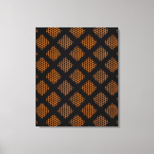Orangefarbene, schwarze Retro-Kreise und Leinwand