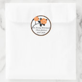 Orangefarbene schwarze Rose, anpassbare Aufkleber  (Tasche)