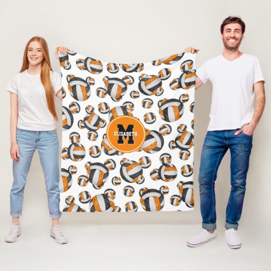 Orangefarbene schwarze Schulmannschaft farbenfrohe Fleecedecke (Beispiel)