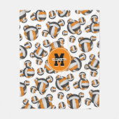 Orangefarbene schwarze Schulmannschaft farbenfrohe Fleecedecke (Vorderseite)
