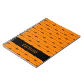 Orangefarbene schwarze Sticks und gepunktete Linie Notizblock (Linke Seite)