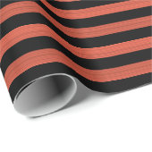 Orangefarbene schwarze Streifen Nahtloses Muster Geschenkpapier (Rolleneckpunkt)