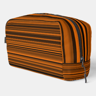Orangefarbene schwarze Streifen Toilettenbeutel Waschbeutel