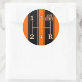 Orangefarbene, schwarze Streifen Umschalt-Knopfkle Runder Aufkleber (Tasche)