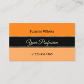 Orangefarbene schwarze und pfirsichfarbene Streife Visitenkarte (Vorderseite)