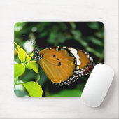 Orangefarbene, schwarze und weiße Schmetterlinge a Mousepad (Mit Mouse)