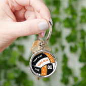 Orangefarbene, schwarze, weiße Nächte Volleyballge Schlüsselanhänger (Hand)