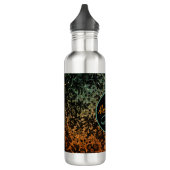 Orangefarbene Schwarzweißblumen-Monogramm mit grün Edelstahlflasche (Links)