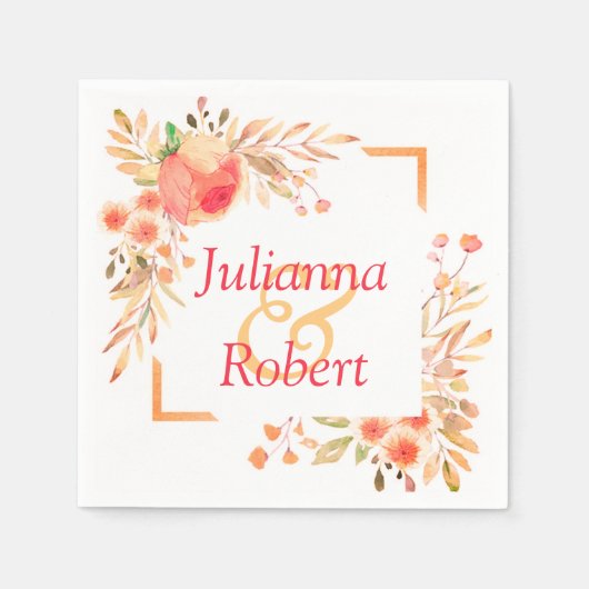 Orangefarbene Servietten (Vorderseite)