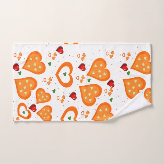 Orangefarbene Set Badezimmer Handtuchhalter (Handtuch)