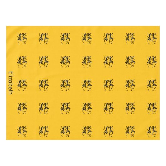 Orangefarbene Silhouette Tischdecke (Vorderseite (Horizontal))