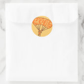 Orangefarbene Skydive-Fanatiker Runder Aufkleber (Tasche)