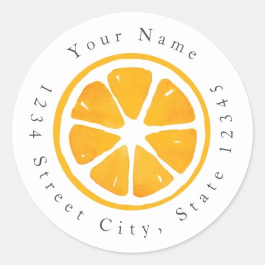 Orangefarbene Slice Labels Runder Aufkleber (Vorderseite)
