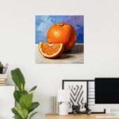Orangefarbene Slice - Stillistische Stillleben Kun Poster (Heimbüro)
