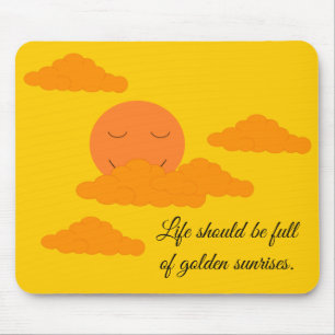 Orangefarbene Sonne und goldener Sonnenaufgang-Mau Mousepad