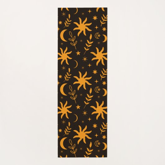 Orangefarbene Sonne und Individuelle Name Yogamatte (Rückseite)