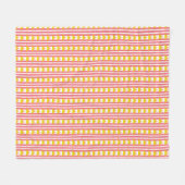 Orangefarbene Sonnen auf rosa Streifen Fleecedecke (Vorderseite (Horizontal))