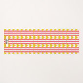 Orangefarbene Sonnen auf rosa Streifen Yogamatte (Vorderseite (Horizontal))