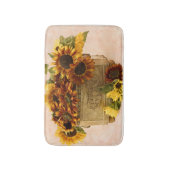 Orangefarbene Sonnenblumen im Körbchen Badematte (Vorderseite Vertikal)