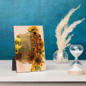 Orangefarbene Sonnenblumen im Körbchen Fotoplatte (Seite)