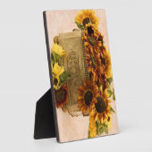 Orangefarbene Sonnenblumen im Körbchen Fotoplatte (Seite)