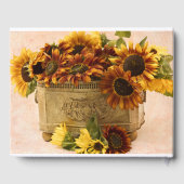 Orangefarbene Sonnenblumen im Körbchen Gästebuch (Rückseite)