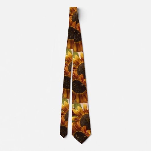 Orangefarbene Sonnenblumen im Körbchen Krawatte (Rückseite)