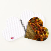 Orangefarbene Sonnenblumen im Körbchen Notizblock (Innenseite)