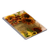 Orangefarbene Sonnenblumen im Körbchen Notizblock (Rechte Seite)