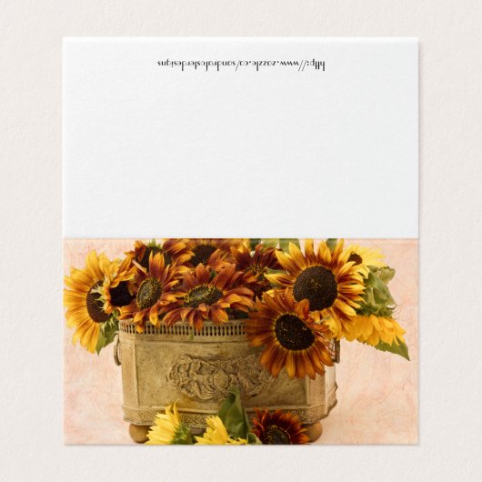 Orangefarbene Sonnenblumen in Körbchen (Außenseite Aufgefaltet)