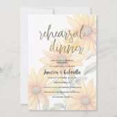 Orangefarbene Sonnenblumen Probe Abendessen Einladung (Vorderseite)