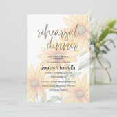 Orangefarbene Sonnenblumen Probe Abendessen Einladung (Stehend Vorderseite)