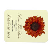 Orangefarbene Sonnenblumen speichern das Date Magn Magnet (Horizontal)
