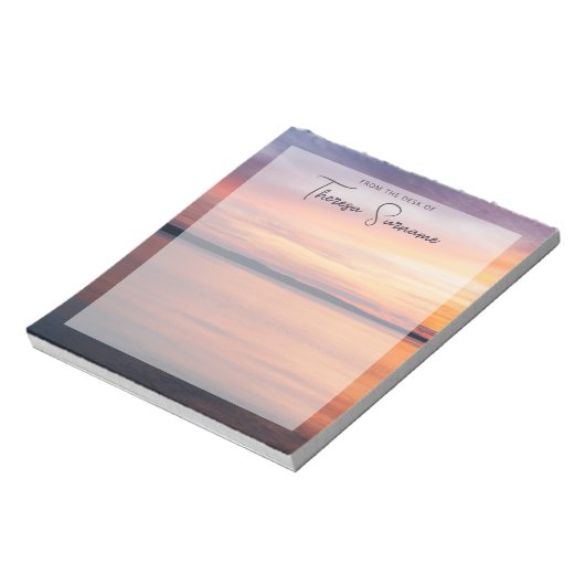 Orangefarbene Sonnenuntergänge am See Individuelle Notizblock (Rotiert)