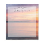 Orangefarbene Sonnenuntergänge am See Individuelle Notizblock (Vorderseite)