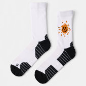 Orangefarbene Stelle mit Kürbisgesicht Socken (Links)