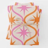 Orangefarbene Sternexplosionen aus dem Mittelalter Geschenkpapier Set (Beispiel)