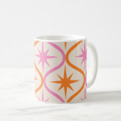 Orangefarbene Sternexplosionen aus dem Mittelalter Kaffeetasse (VorderseiteRechts)