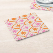 Orangefarbene Sternexplosionen aus dem Mittelalter Rechteckiger Pappuntersetzer (angewinkelt)