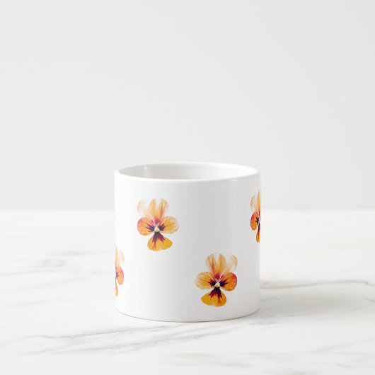 orangefarbene Stiefmütterchen Espressotasse (Vorderseite)