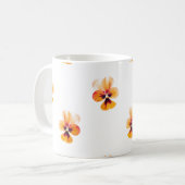 orangefarbene Stiefmütterchen Kaffeetasse (Vorderseite Links)