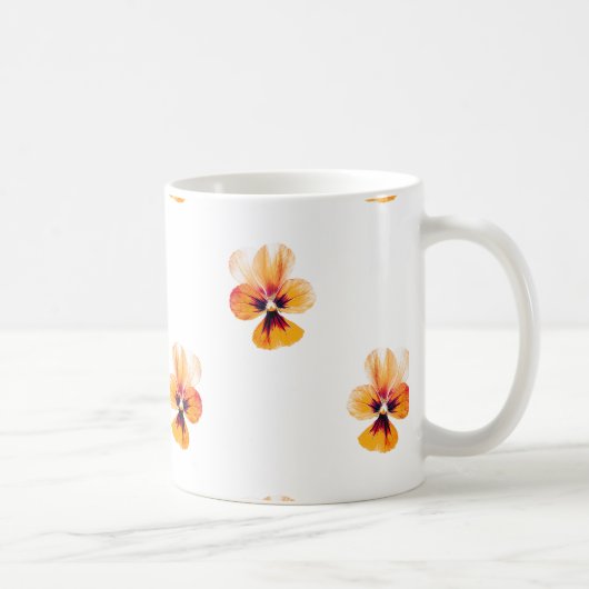 orangefarbene Stiefmütterchen Kaffeetasse (Rechts)