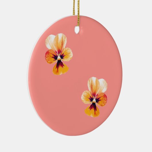 orangefarbene Stiefmütterchen Keramikornament (Rechts)